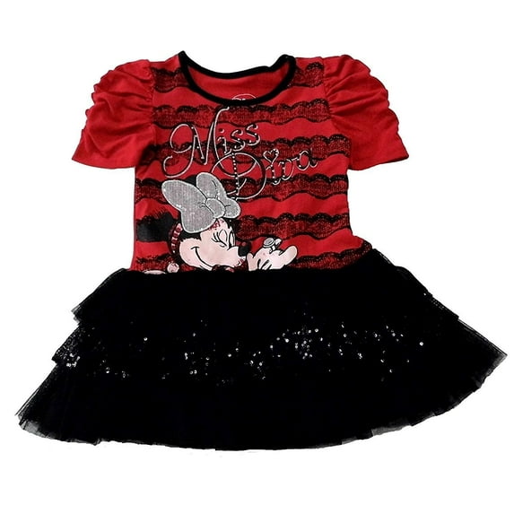 Disney Little Girls' Minnie Mouse Short Sleeve Red Dress Miss Fabulous 6x
