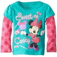 thumbnail image 1 of Disney Little Girls' Minnie Mouse Sweet Candy Long Sleeve T-Shirt, Green, 6X, 1 of 1