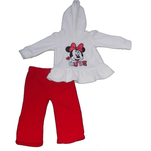 Disney Little Girls' Minnie Mouse Toddler 2pc Hooded Polar Fleece Set 4T