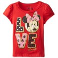 thumbnail image 1 of Disney Little Girls' Short Sleeve Minnie Love T-Shirt, Red, 2T, 1 of 1