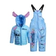 thumbnail image 1 of Disney Girls Snowsuit Set - Minnie Mouse Lilo and Stitch 2 Piece Puffer Ski Jacket and Snow Bibs, 1 of 6