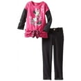 thumbnail image 1 of Disney Little Girls' Toddler 2 Piece Miss Minnie Skinny Pant Set, Dark Pink, 2T, 1 of 2