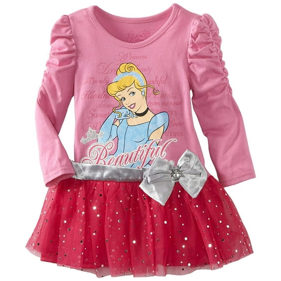 Disney Little Girls' Toddler Cinderella Beautiful Dress, Pink, 2T