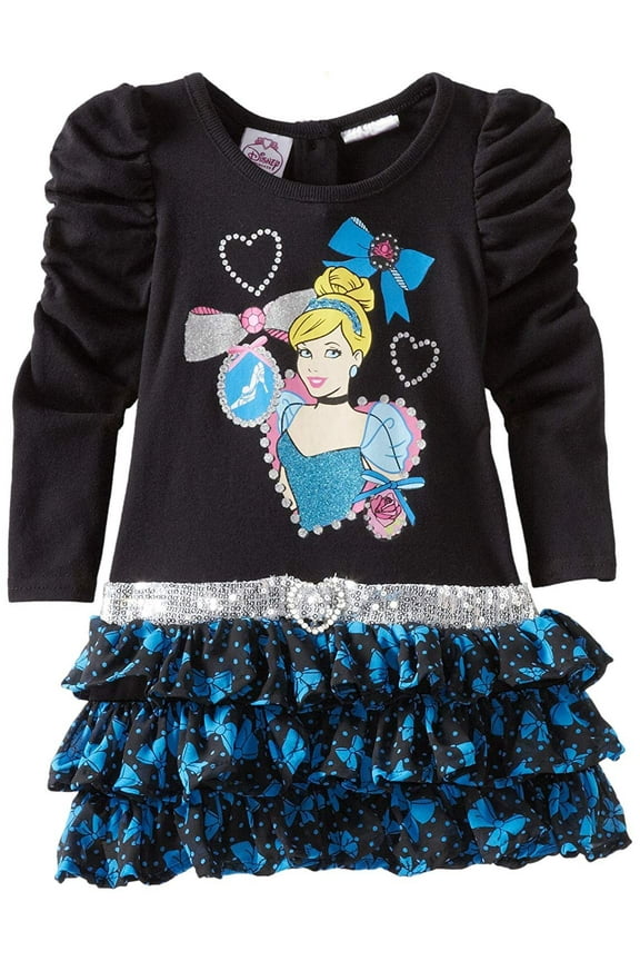 Little Girls' Toddler Cinderella Dress, Black, 2T