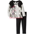 thumbnail image 1 of Disney Little Girls' Toddler Minnie Mouse 2 Piece Bow Shirt and Pant, Gray, 2T, 1 of 1