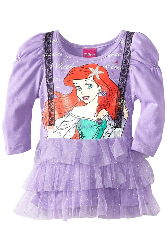 Little Girls' Toddler Princess 1 Piece Suspender Tunic Dress, Purple, 2T