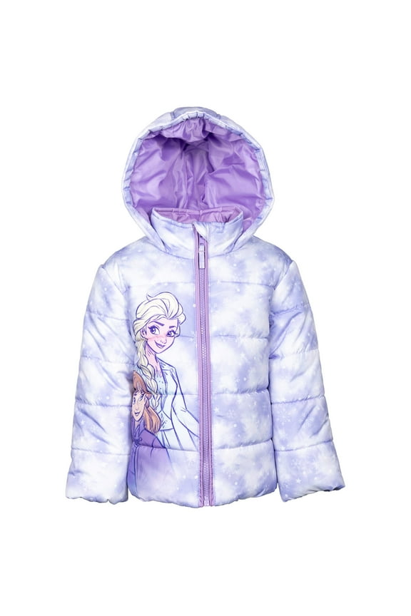 Disney Little Girls Winter Coat Puffer Jacket Blue 6