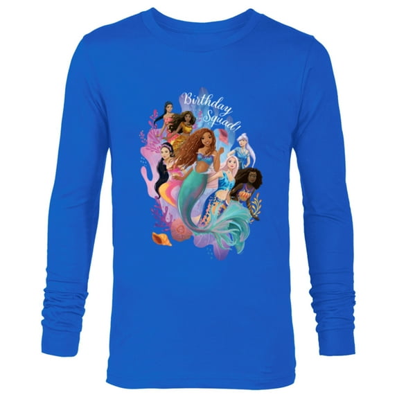 Disney Little Mermaid Ariel Friends & Family Birthday Squad - Long Sleeve T-Shirt for Men - Customized-Navy