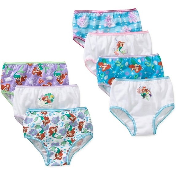 Disney Little Mermaid Ariel Toddler Girls Underwear, 7 Pack