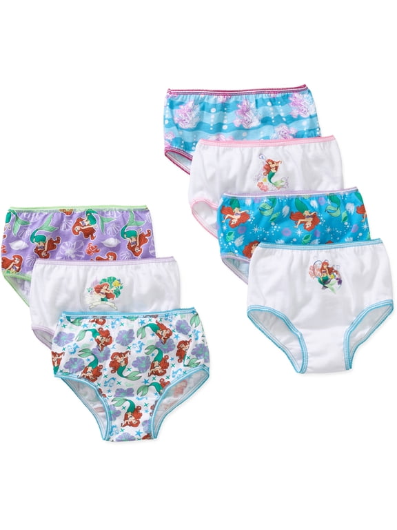 Disney Little Mermaid Ariel Toddler Girls Underwear, 7 Pack