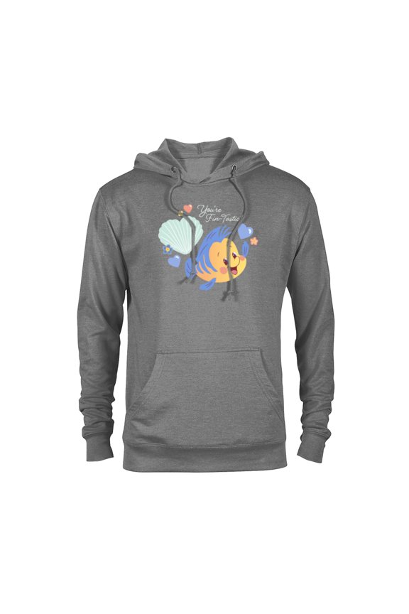 Little Mermaid Flounder You’re Fin-Tastic Valentine’s - Pullover Hoodie for Adults - Customized-Athletic Heather
