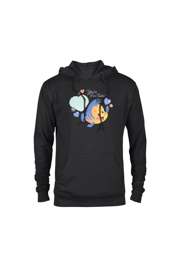 Little Mermaid Flounder You’re Fin-Tastic Valentine’s - Pullover Hoodie for Adults - Customized-Black