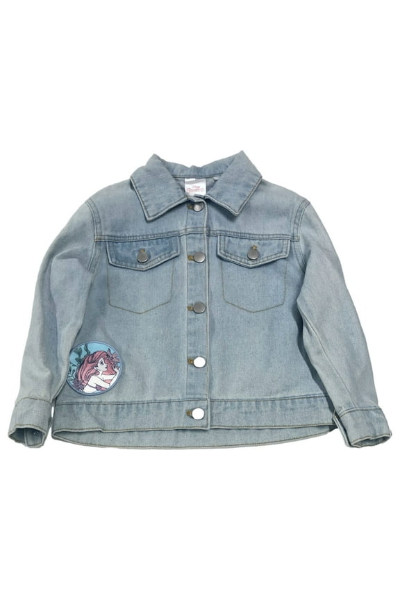 Little Mermaid Girls Light Blue Ariel Denim Jacket Size 4