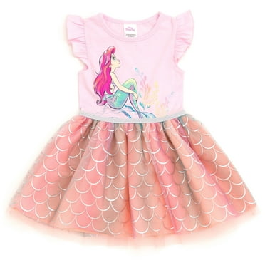 Disney Little Mermaid Princess Ariel Tulle Dress Toddler to Big Kid