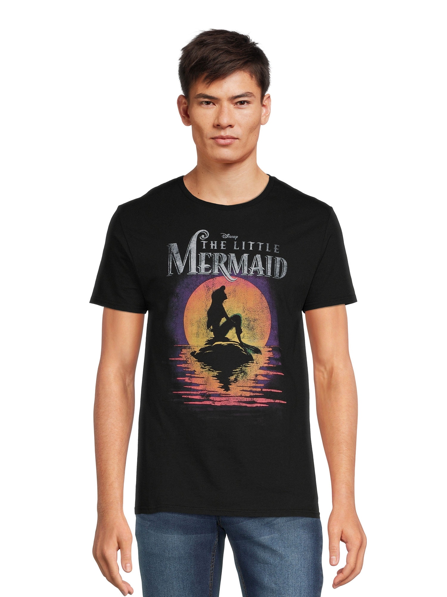 Disney Men s Little Mermaid Sunset Graphic Tee Size S 3XL