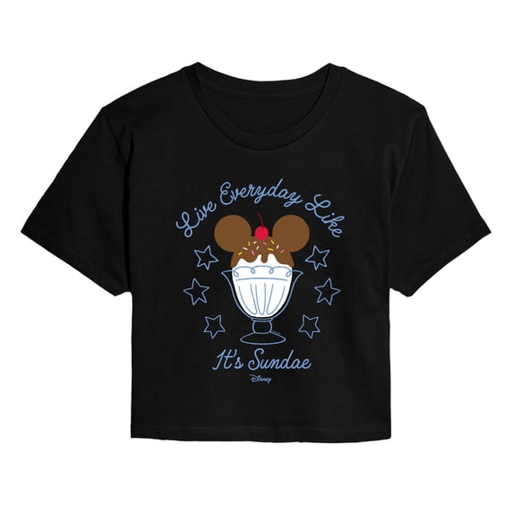 Disney - Live Everyday Sundae - Juniors Cropped Graphic T-Shirt
