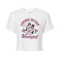 thumbnail image 1 of Disney - Living In The Moment  - Juniors Cropped Cotton Blend T-Shirt, 1 of 5