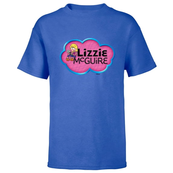 Disney Lizzie McGuire Animated Lizzie Logo - Short Sleeve T-Shirt for Kids -Customized-Royal
