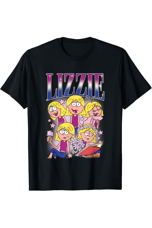 Disney Lizzy Mcguire Lizzie 90S Style Collage Big Chest T-Shirt