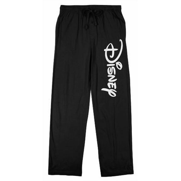 Disney Logo Adult Black Sleep Pajama Pants-Small