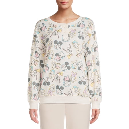 Disney Long Sleeve Crew Neck Printed Pajamas (Women's or Women's Plus) 1 Pack