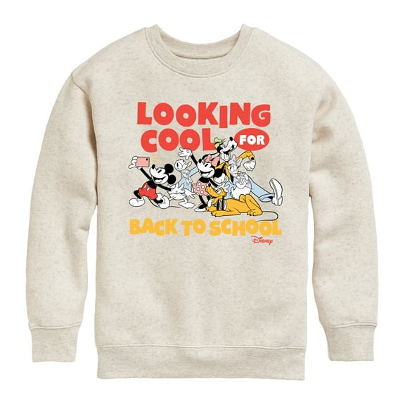 Disney - Looking Cool For Back To School - Toddler & Youth Crewneck Fleece Sweatshirt