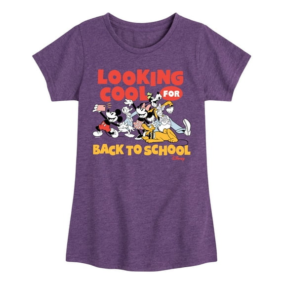 Disney - Looking Cool For Back To School - Toddler & Youth Girls Short Sleeve Graphic T-Shirt