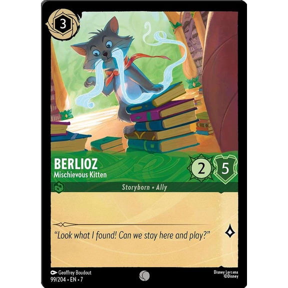 Disney Lorcana Archazia's Island Common Berlioz - Mischievous Kitten #99