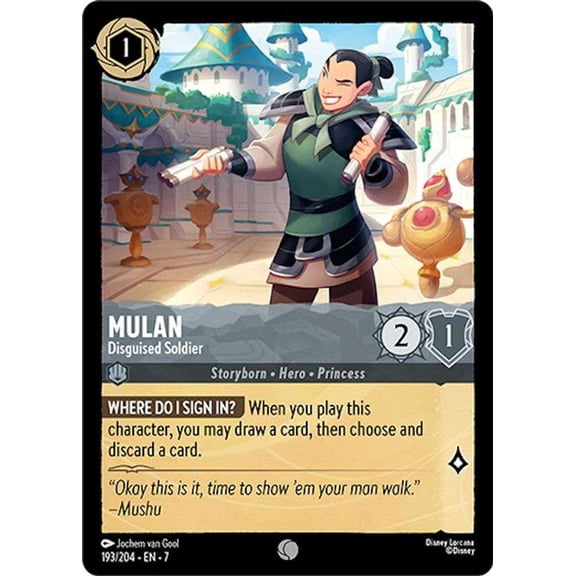 Disney Lorcana Archazia's Island Common Mulan - Disguised Soldier #193