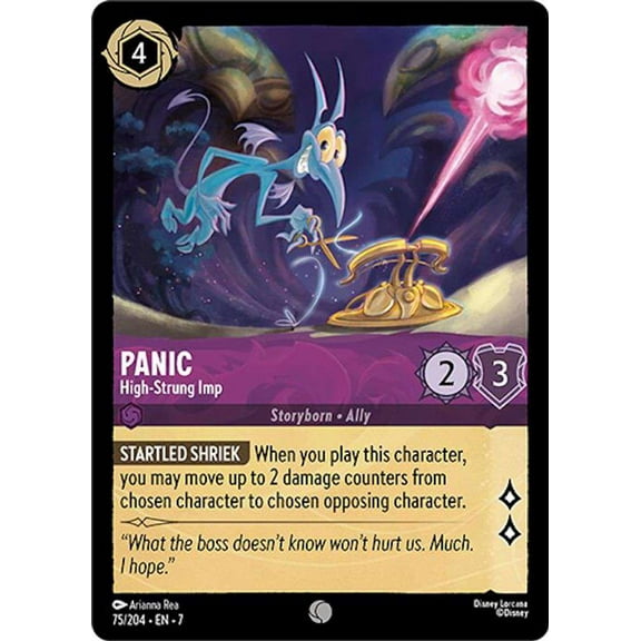 Disney Lorcana Archazia's Island Common Panic - High-Strung Imp #75