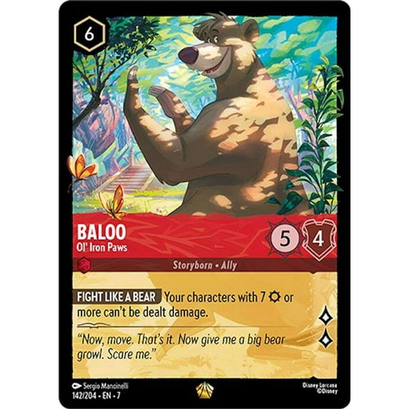 Disney Lorcana Archazia's Island Legendary Baloo - Ol' Iron Paws #142