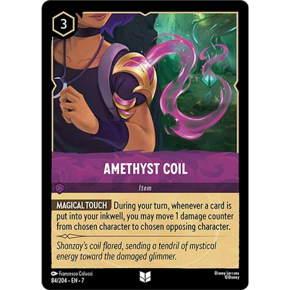 Disney Lorcana Archazia's Island Uncommon Amethyst Coil #84