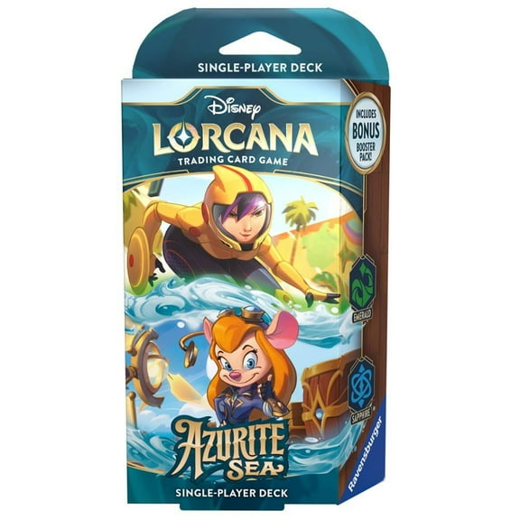 Disney Lorcana Azurite Sea Azurite Sea Starter Deck Emerald & Sapphire (60 Cards)