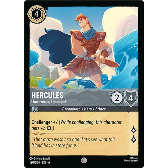 Disney Lorcana Azurite Sea Common Hercules - Unwavering Demigod #180