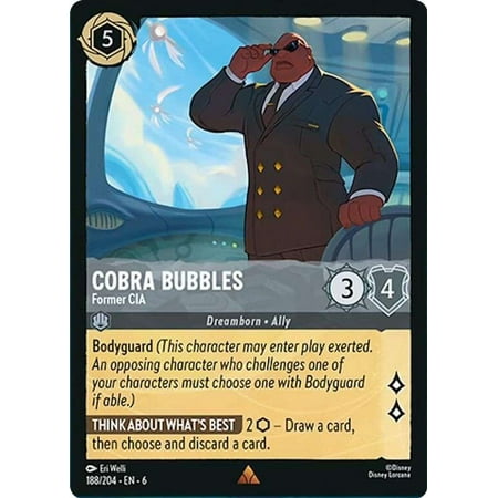 Disney Lorcana Azurite Sea Rare Cobra Bubbles - Former CIA #188