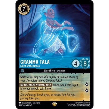 Disney Lorcana Into the Inklands Legendary Gramma Tala - Spirit of the Ocean #143