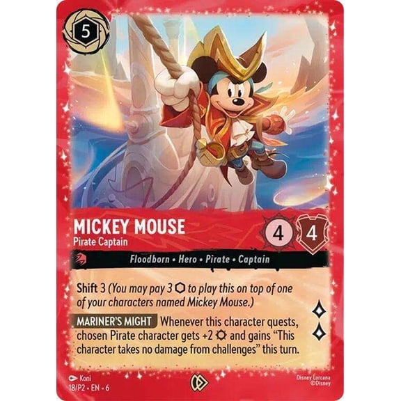 Disney Lorcana The First Chapter Promo Foil Mickey Mouse - Pirate Captain #18/P2 [Alternate Art]