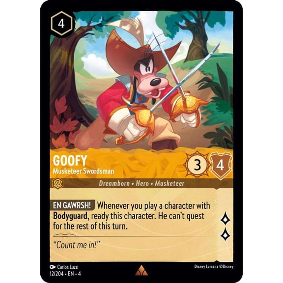 Disney Lorcana Ursula's Return Rare Goofy - Musketeer Swordsman #12 [FOIL]