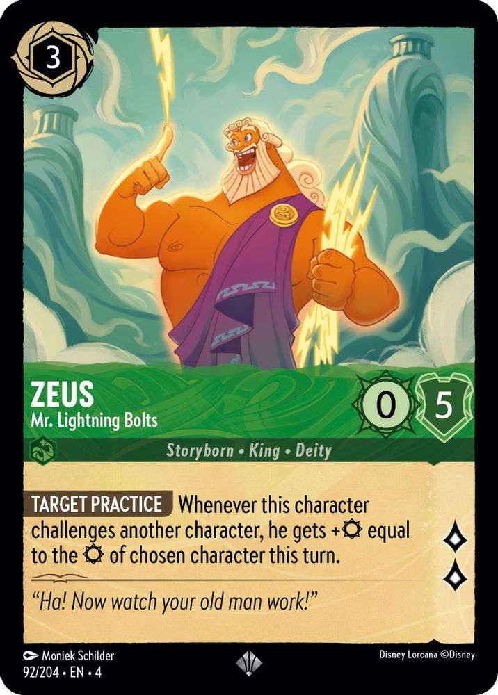 Disney Lorcana Ursula's Return Super Rare Zeus - Mr. Lightning Bolts #92  [FOIL] - Walmart.com
