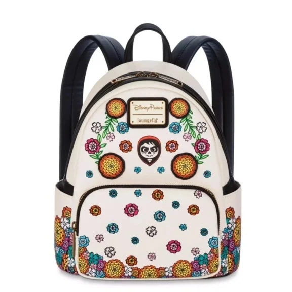 Disney Loungefly 2024 Pixar Coco Miguel Day Of The Dead Flowers Backpack - NEW