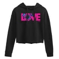 thumbnail image 1 of Disney - Love M And M - Juniors Cropped Pullover Hoodie, 1 of 4