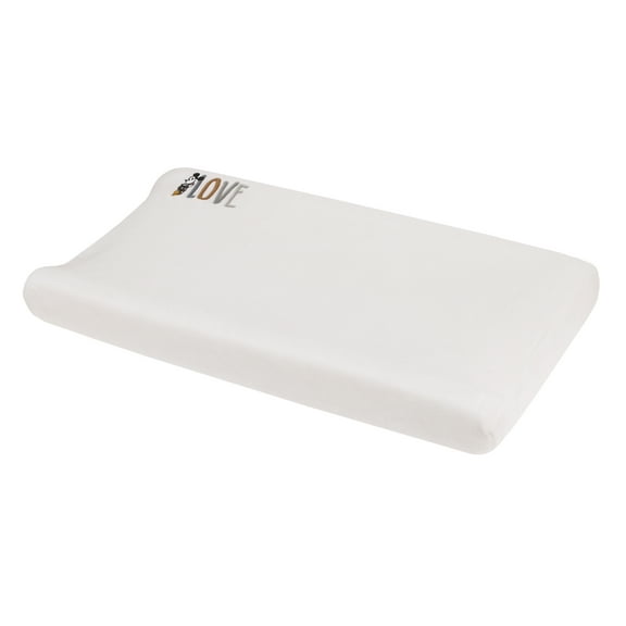 Disney Love Mickey White and Gray Contoured Changing Pad Cover