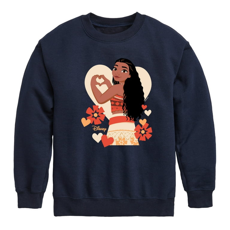 Disney Love Moana Toddler And Youth Crewneck Fleece Sweatshirt