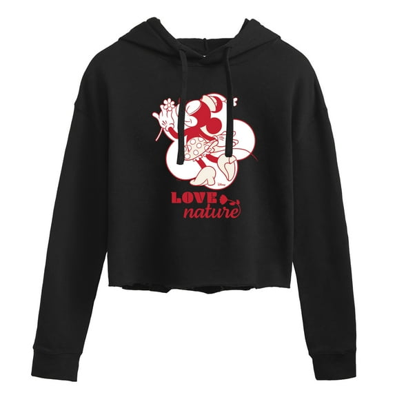 Disney - Love Nature Minnie Mouse - Juniors Cropped Pullover Hoodie