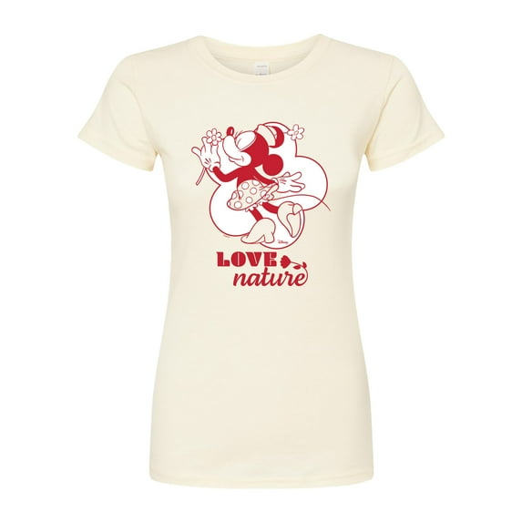 Disney - Love Nature Minnie Mouse - Juniors Fitted Graphic T-Shirt