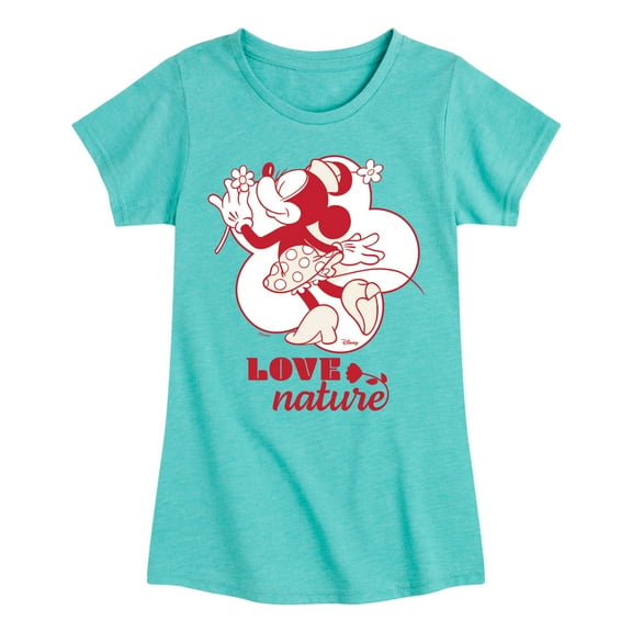 Disney - Love Nature Minnie Mouse - Toddler & Youth Girls Short Sleeve Graphic T-Shirt