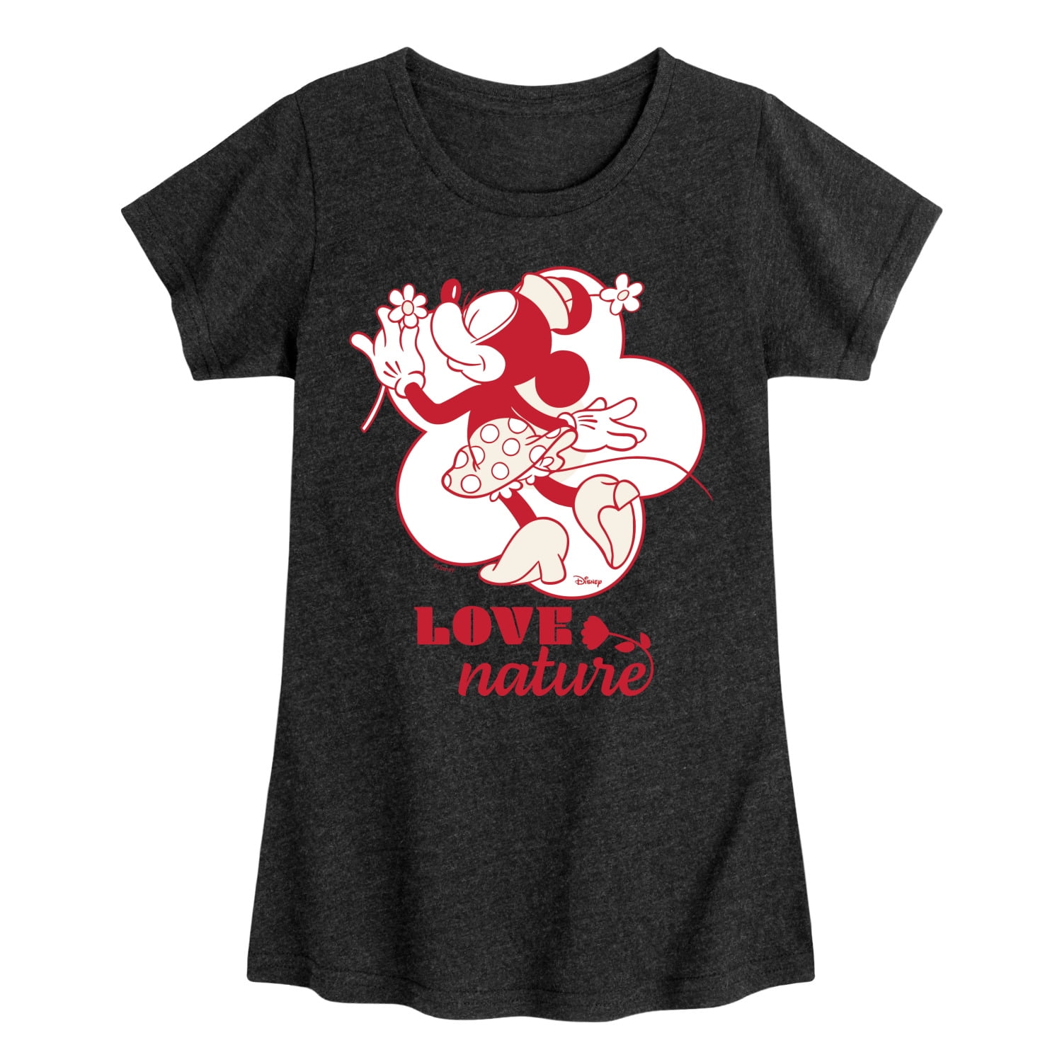 Nautinati Girls' 100% Cotton Crew Neck Disney Minnie Mouse Placement Print T-shirt