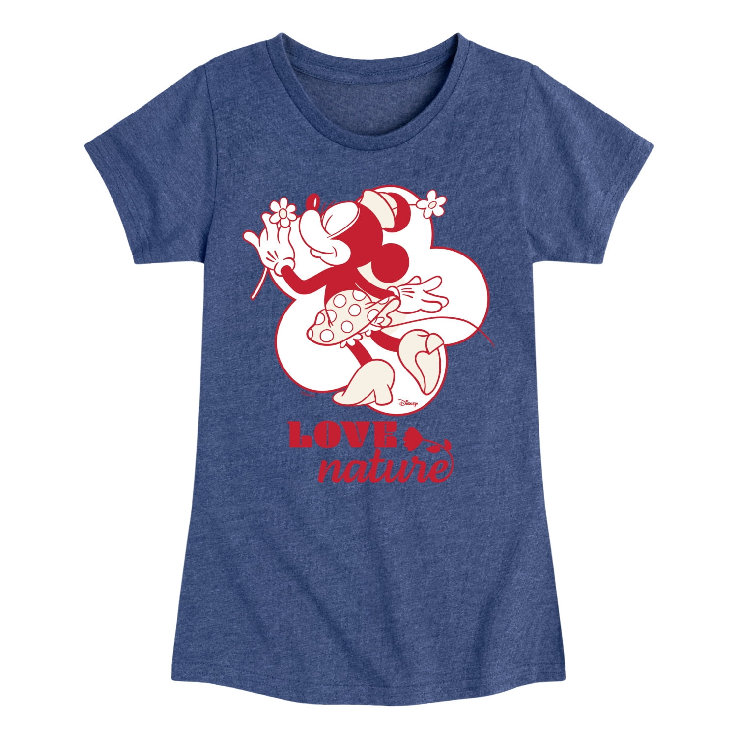 Nautinati Girls' 100% Cotton Crew Neck Disney Minnie Mouse Placement Print T-shirt