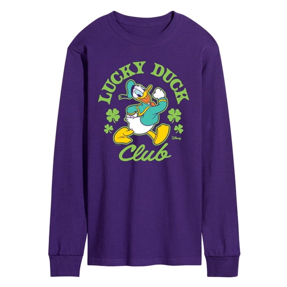Disney - Lucky Duck Club - Men's Long Sleeve Graphic T-Shirt