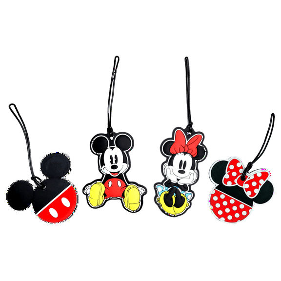 Disney Luggage Tag Set | 4 Pcs Set Mickey Mouse and Minnie Mouse Baggage Tags for Travel & Suitcases